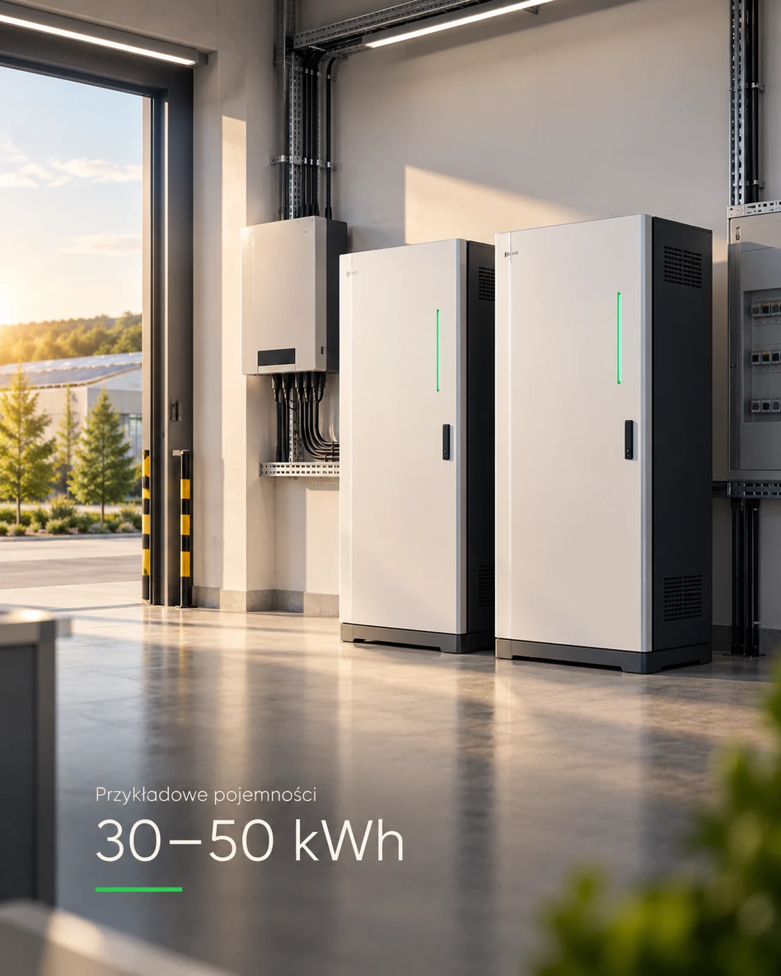 Przykładowa wizualizacja magazynu energii dla firm o pojemności 30-50 kWh