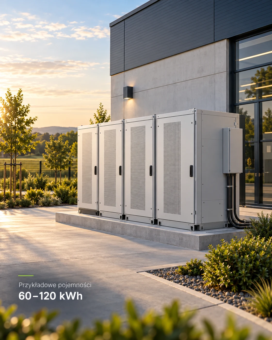 Przykładowa wizualizacja magazynu energii dla firm o pojemności 60-120 kWh